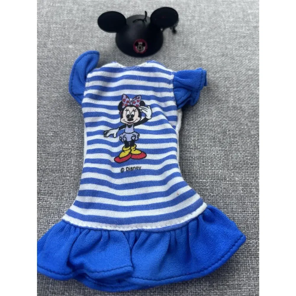 Vintage 80's Mattel Minnie Mouse Blue Dress Doll Barbie Tag & Mickey Hat